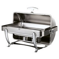 8 Quart Rectangle Stainless Steel Roll-Top Chafer w/ Brake
